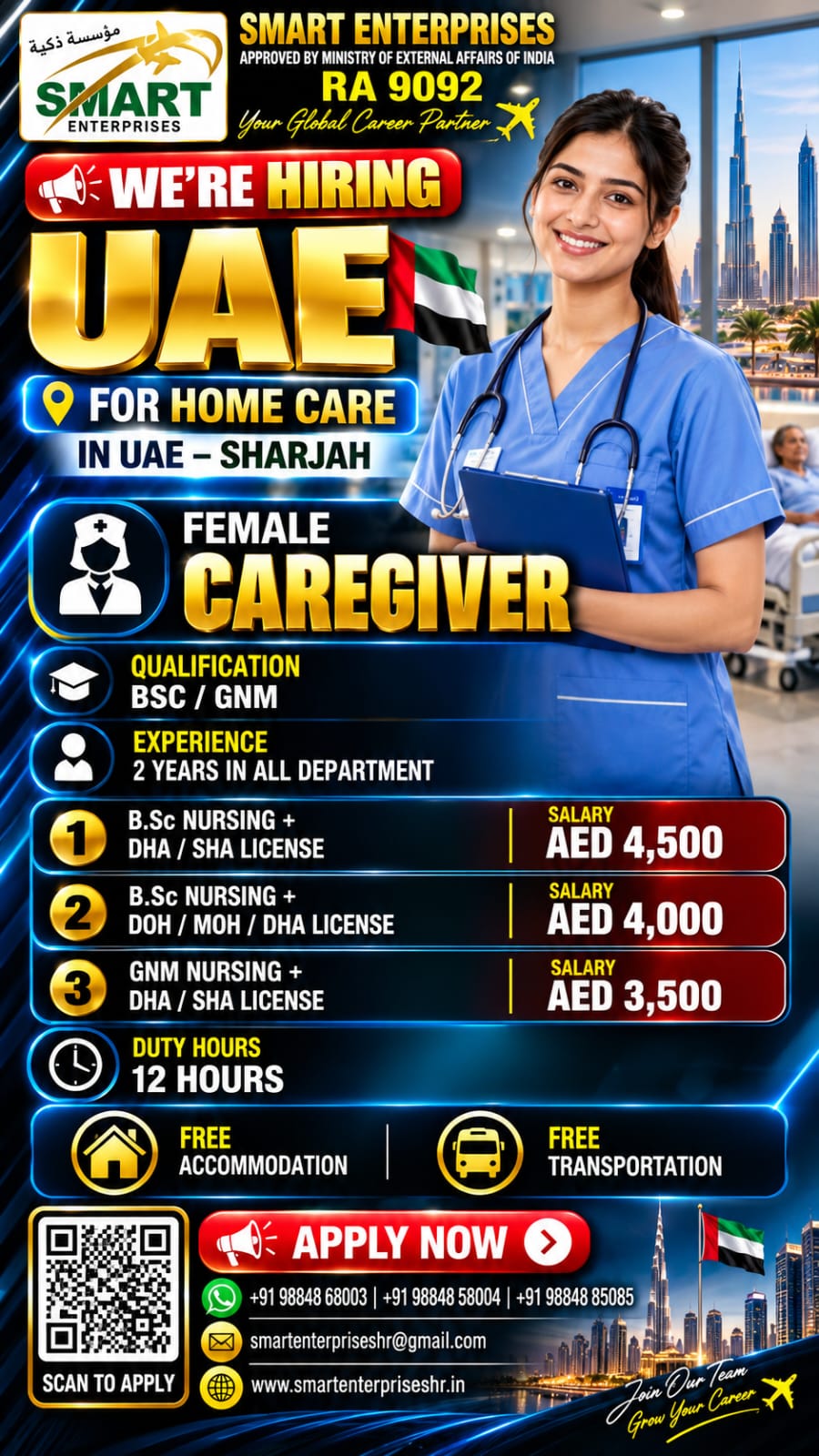 B.Sc. Nursing + DHA / SHA License