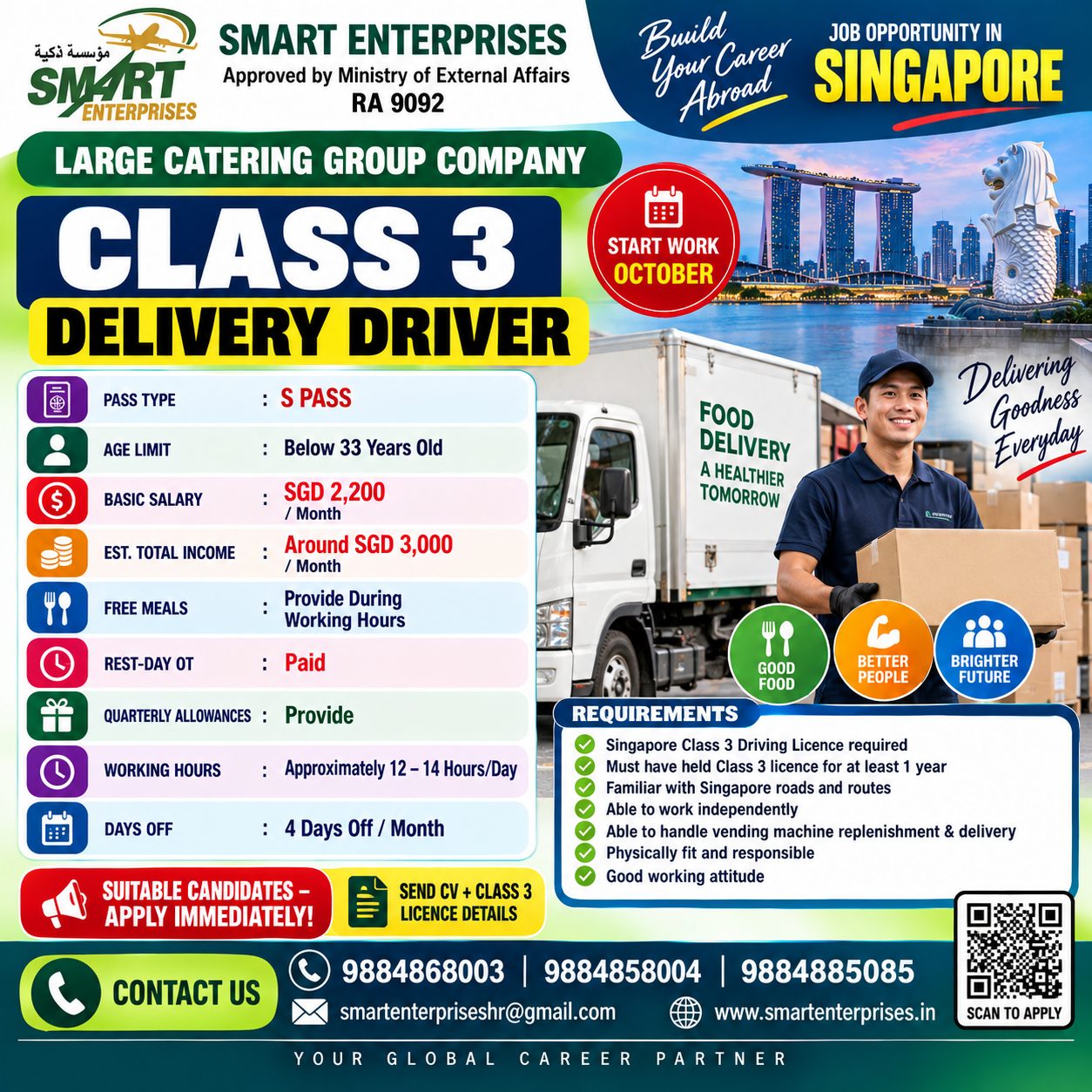 CLASS 3 DELIVERY DRIVER SINGAPORE