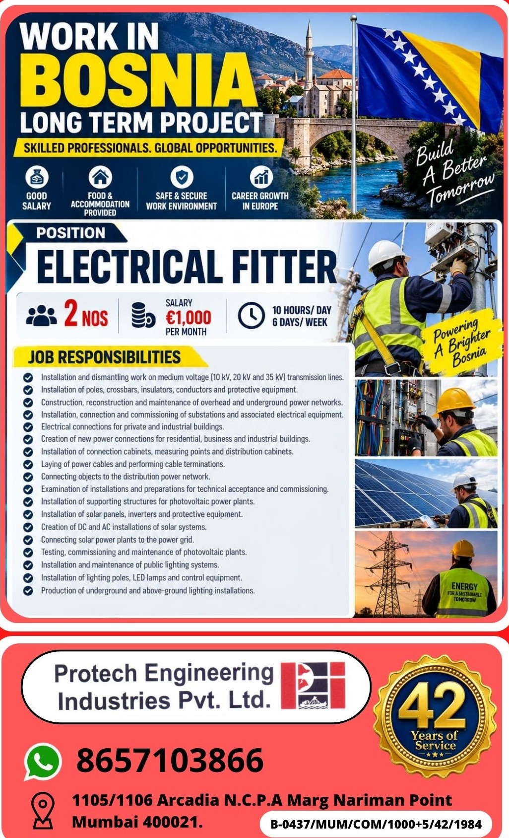 Requirement for Bosnia Long Term project