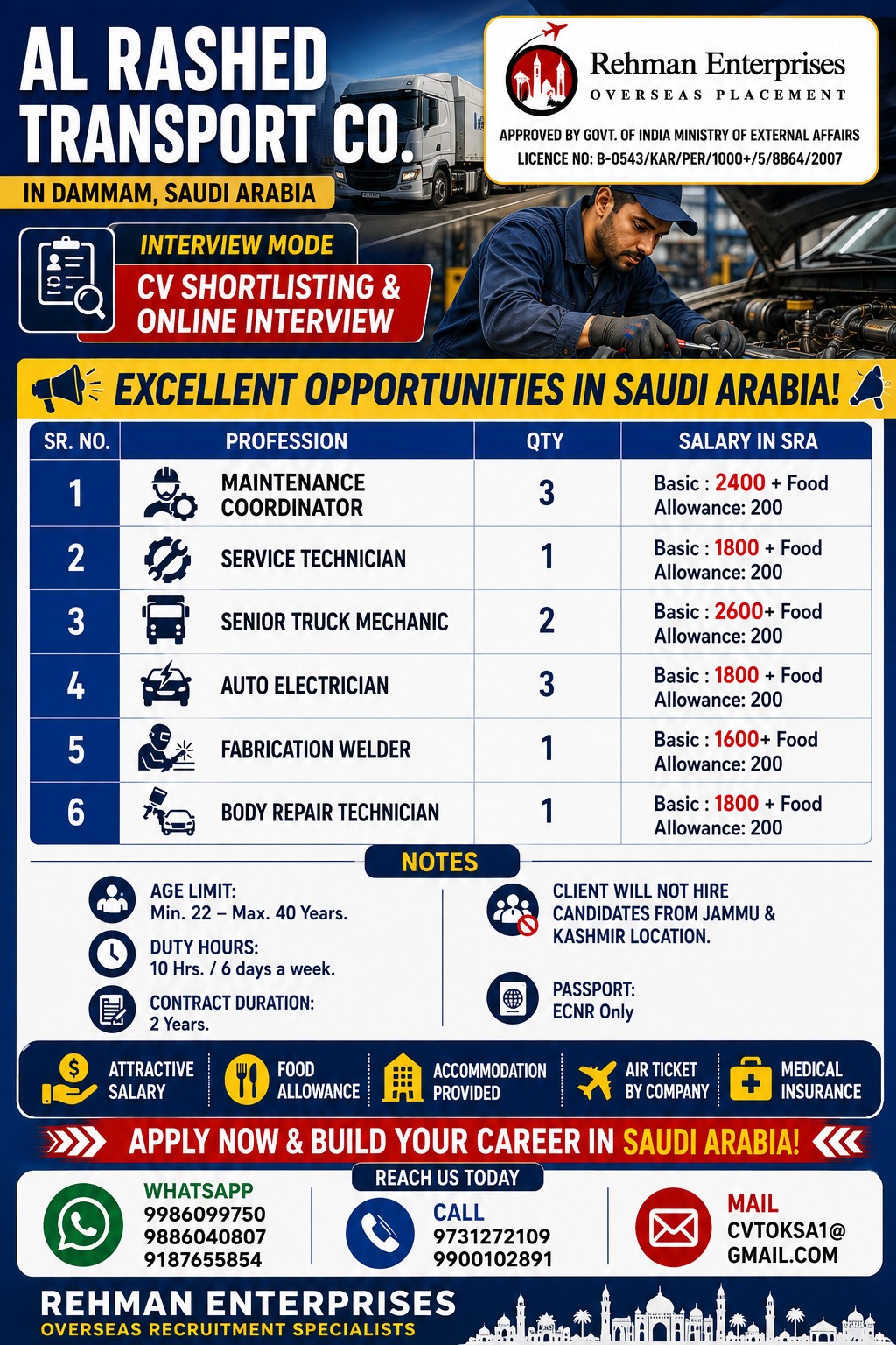 Heavy Vehicle Maintenance & Repair Positions
