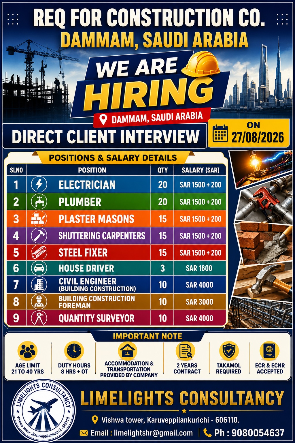 REQ FOR CONSTRUCTION CO.