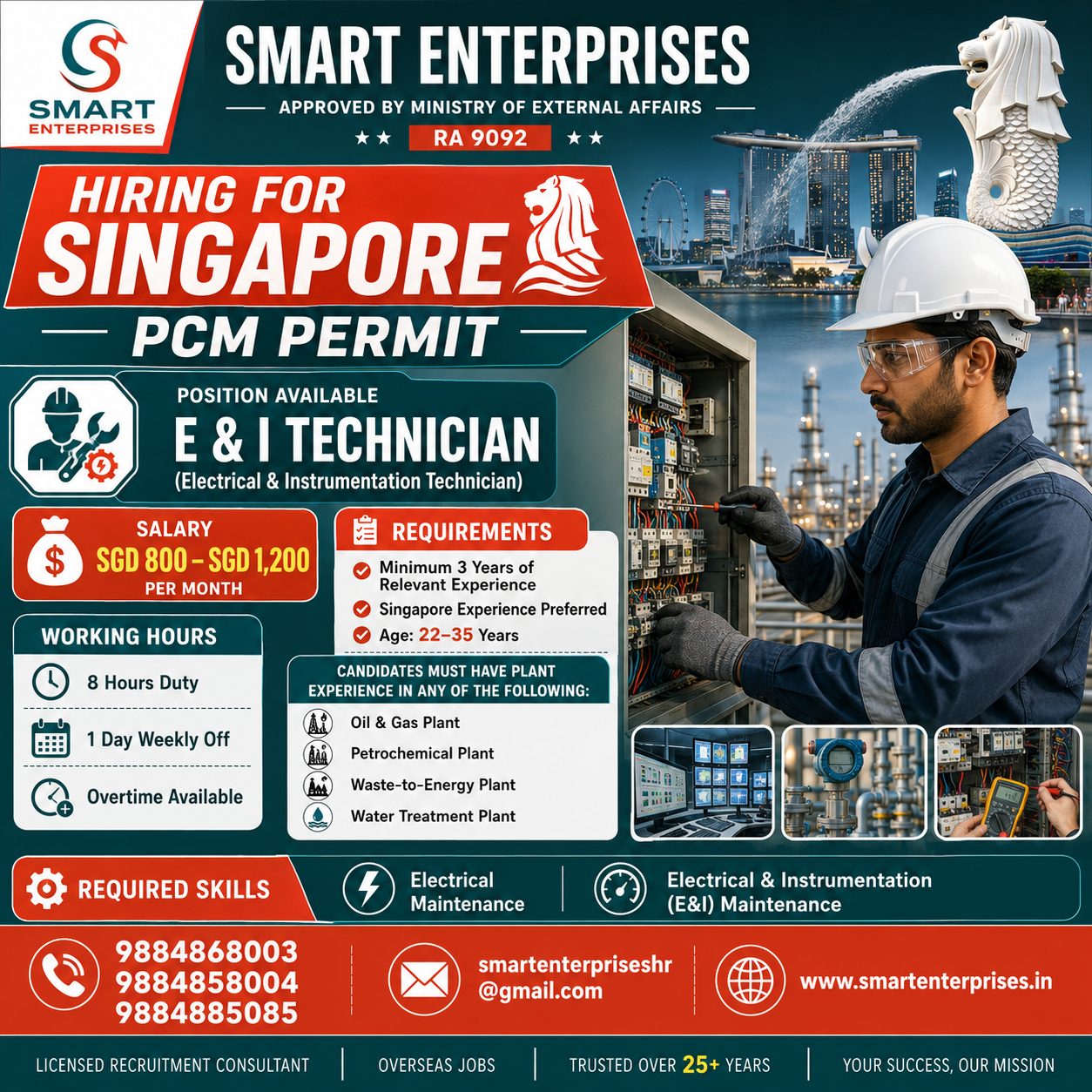 E & I Technician (Electrical & Instrumentation Technician)