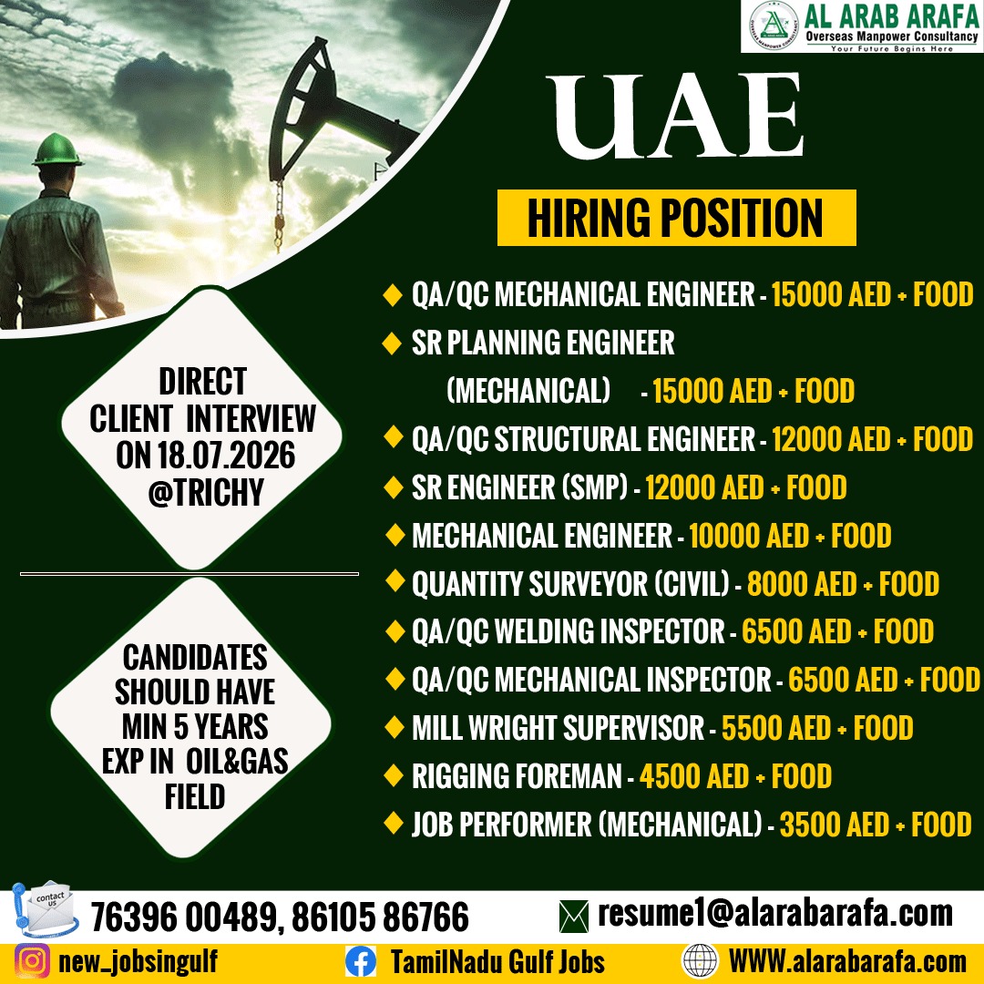 welding inspector — Al Arab Arafa Consultancy Pvt LTD, UAE, UAE