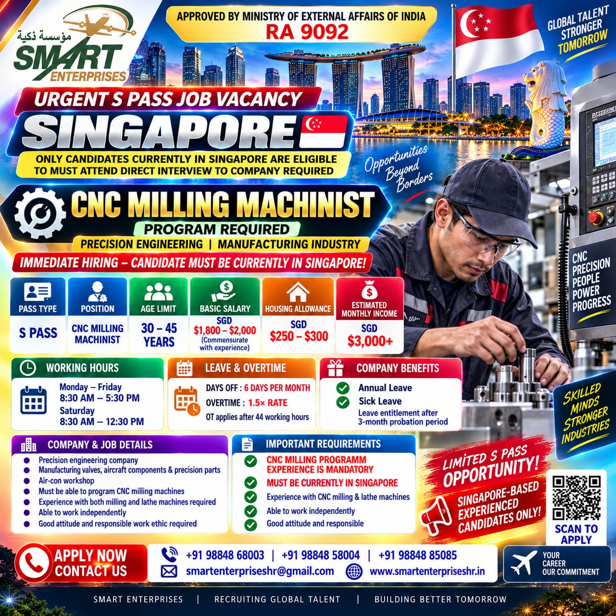 CNC Milling Machinist SINGAPORE