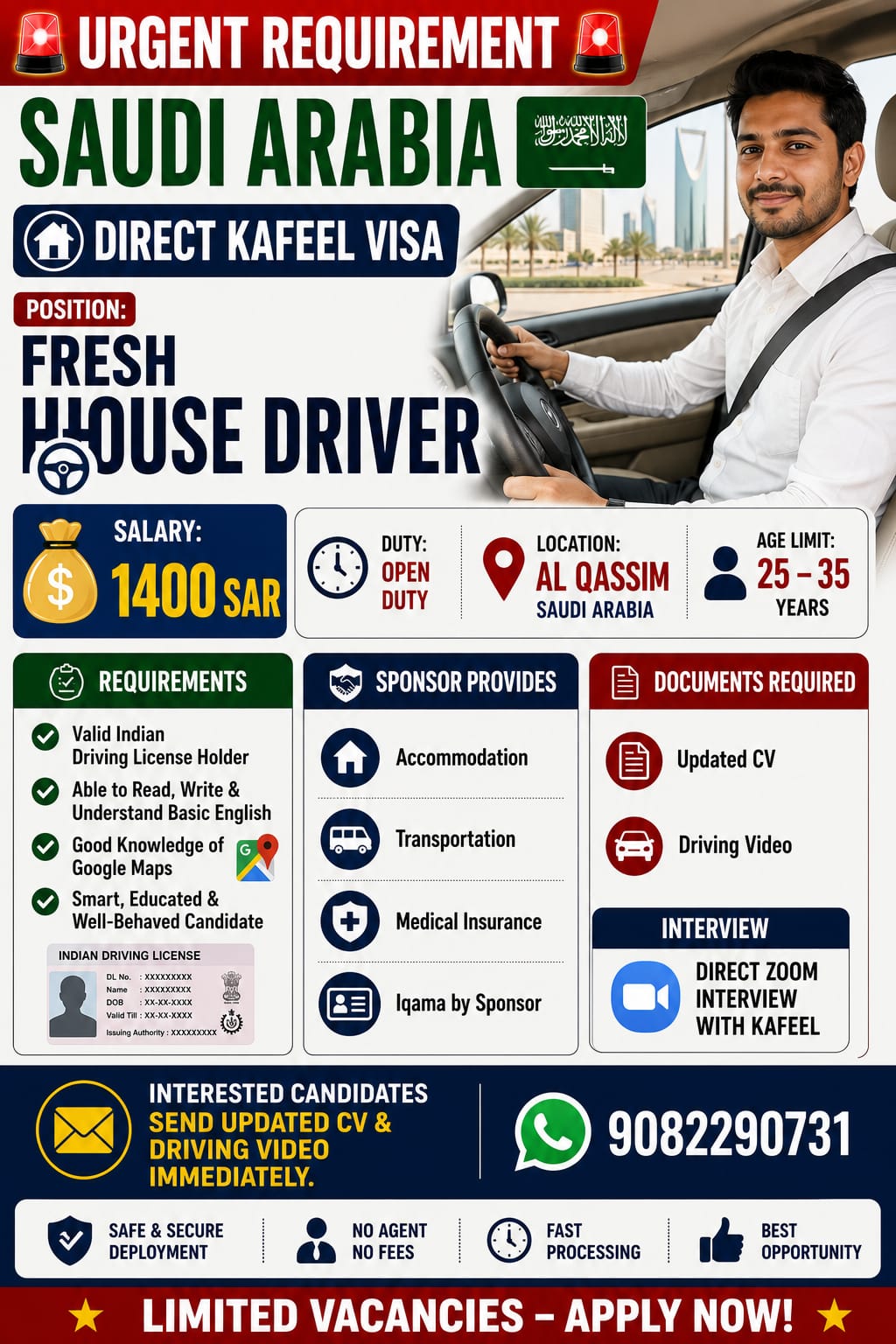 Fresh House Driver — V.G. Consultancy, Saudi Arabia