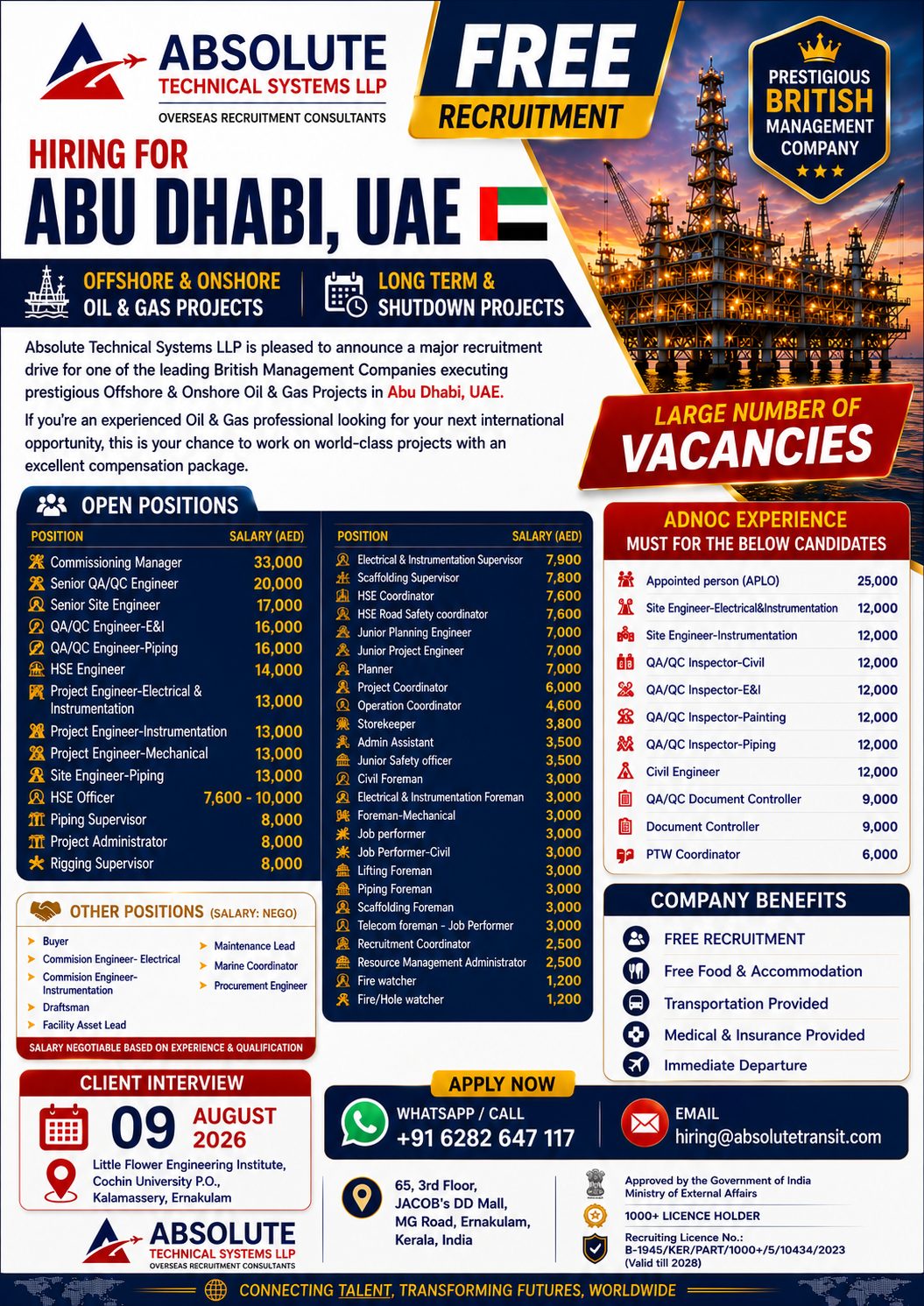 Prestigious British Management Company - Oil & Gas Projects - Abu Dhabi, UAE