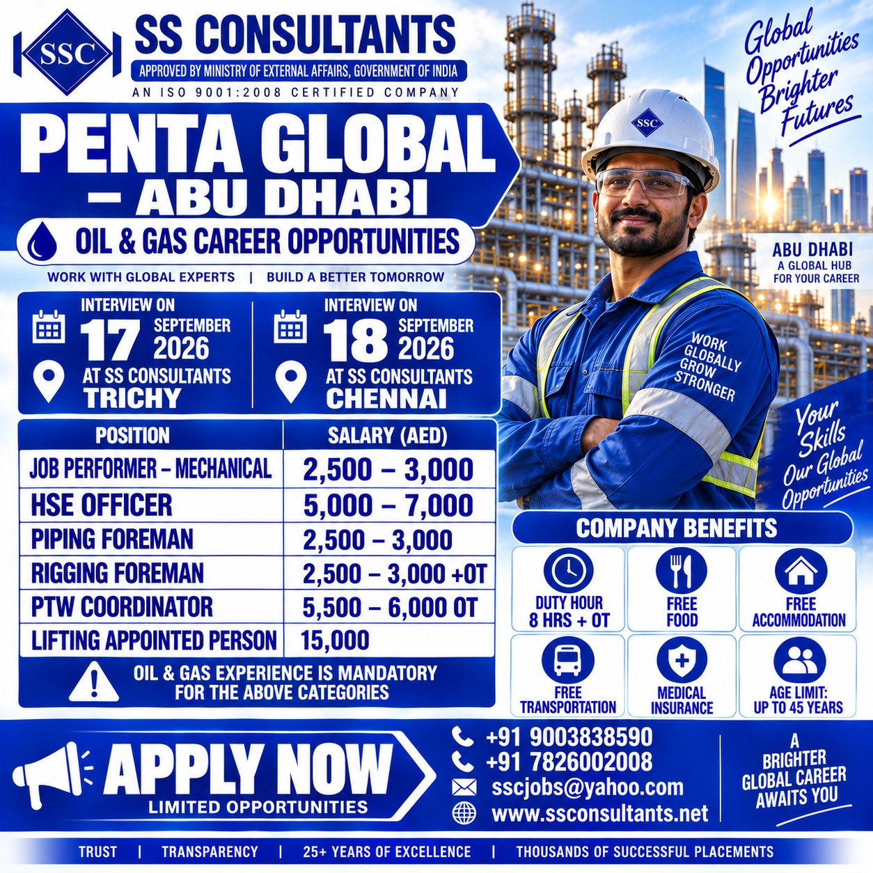 PENTA GLOBAL – ABU DHABI Oil & Gas Career Opportunities