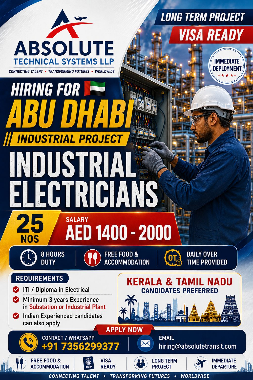 Industrial Electricians — Absolute Technical Systems LLP, United Arab Emirates