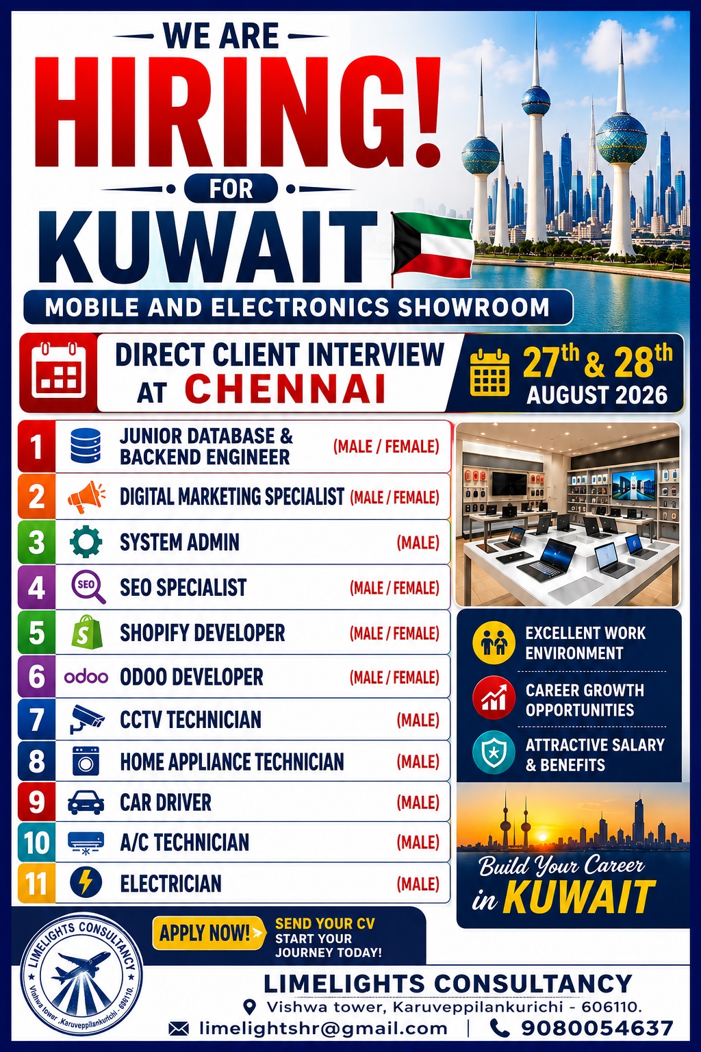 Multiple Positions - Mobile and Electronics Showroom