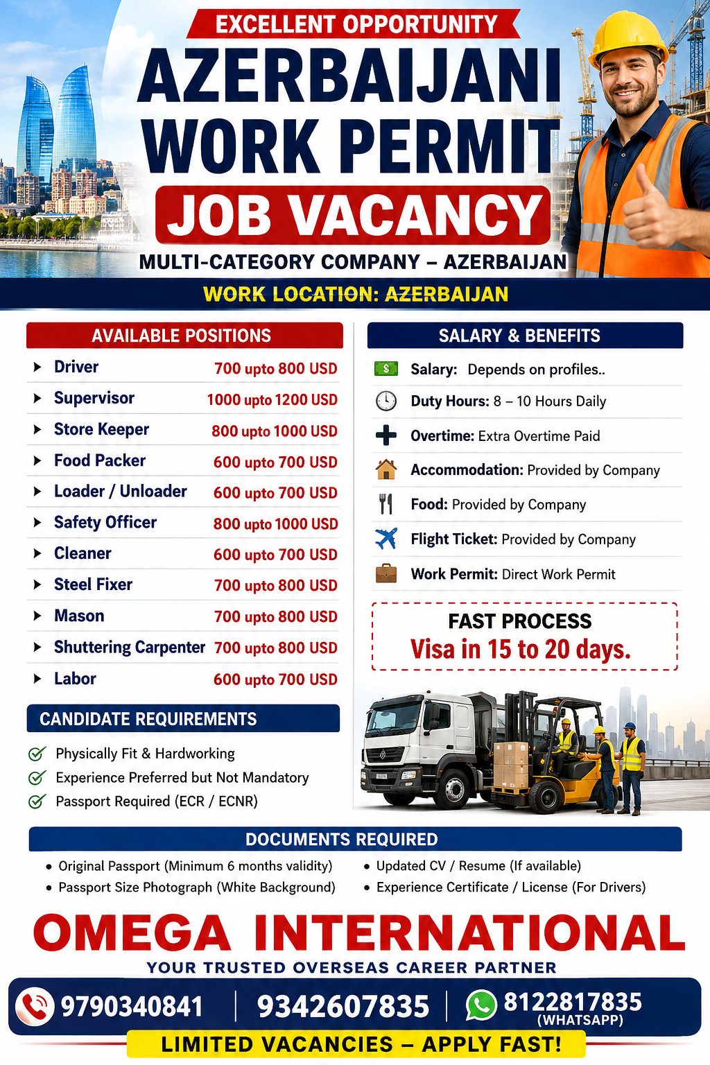 AZERBAIJANI -MULTI POSITIONS — OMEGA INTERNATIONAL HR SOLUTIONS, AZERBAIJANI, AZERBAIJANI