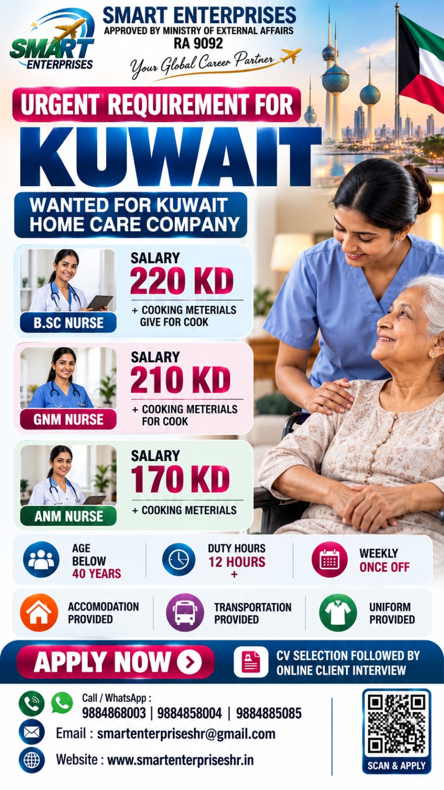 B.Sc NURSE  Salary: 220 KD