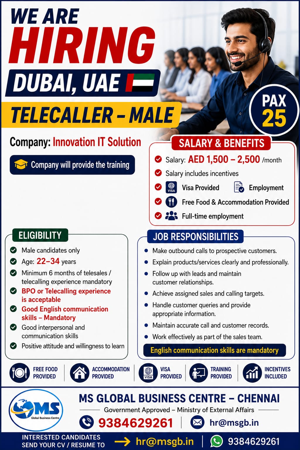 URGENT HIRING – DUBAI, UAE