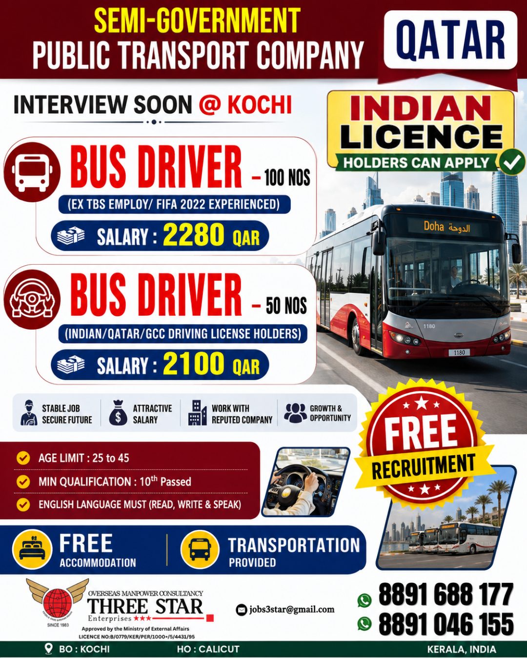 Bus Drive — THREE STAR ENTERPRISES, QATAR