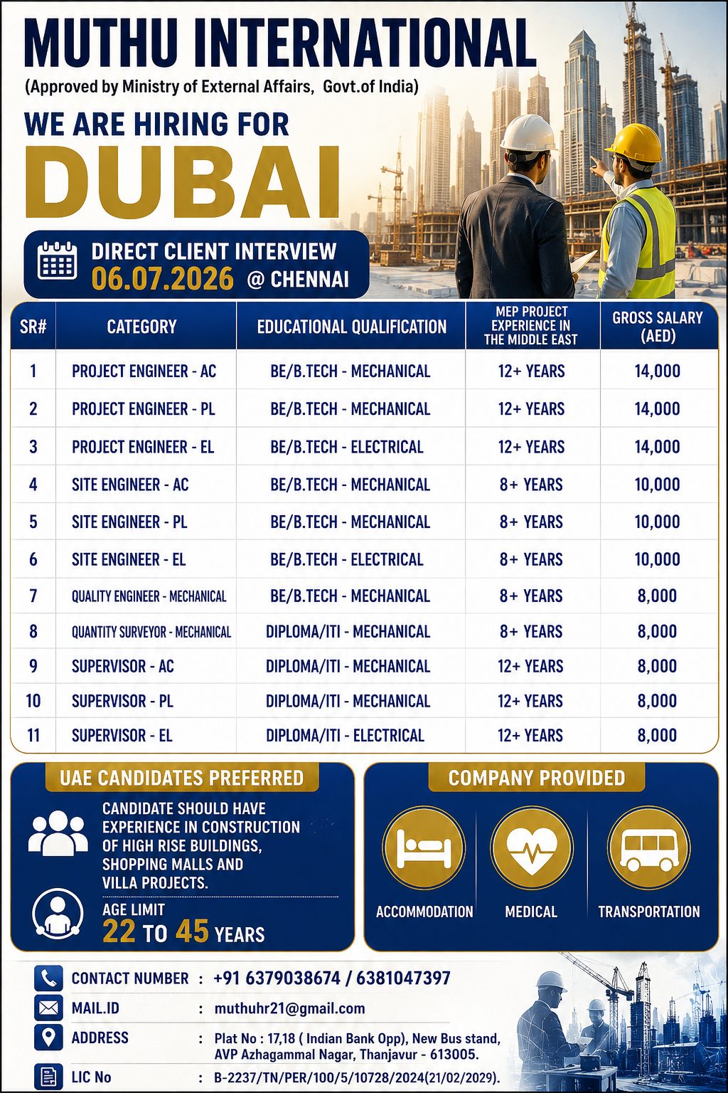 Chiller mechanical — MUTHU INTERNATIONAL, DUBAI, DUBAI