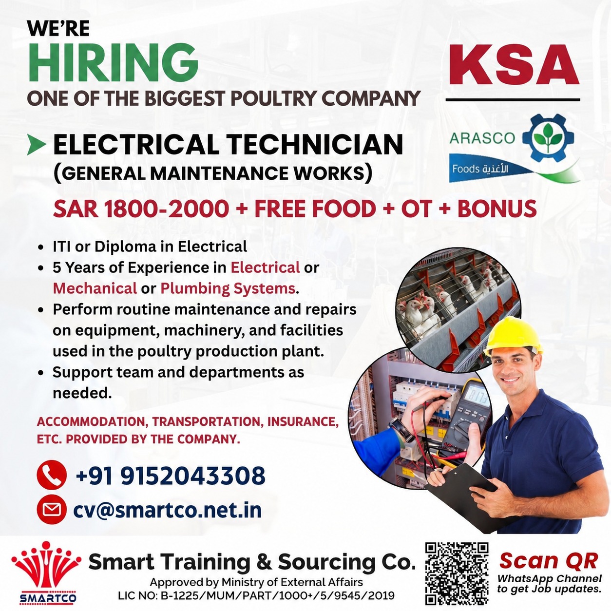 WE'RE HIRING ONE OF THE BIGGEST POULTRY COMPANY — Smart Training &amp; Sourcing Co, SAUDI ARABIA, SAUDI ARABIA
