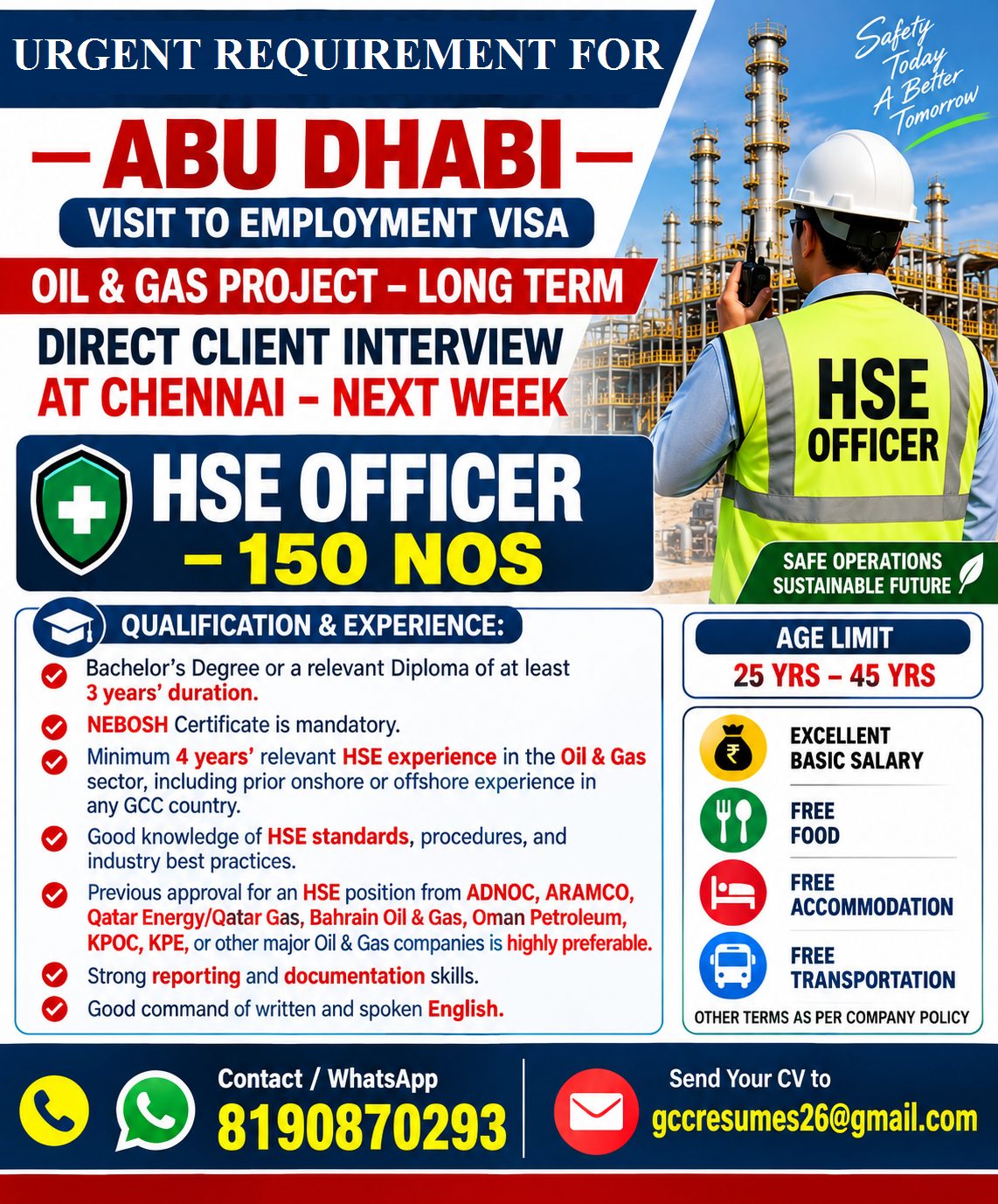 HSE Officer - Oil & Gas Project