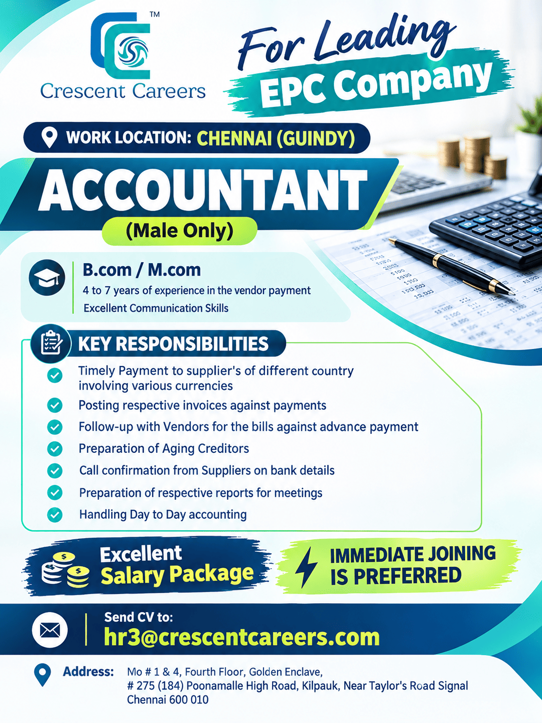 Accountant - Hiring Chennai