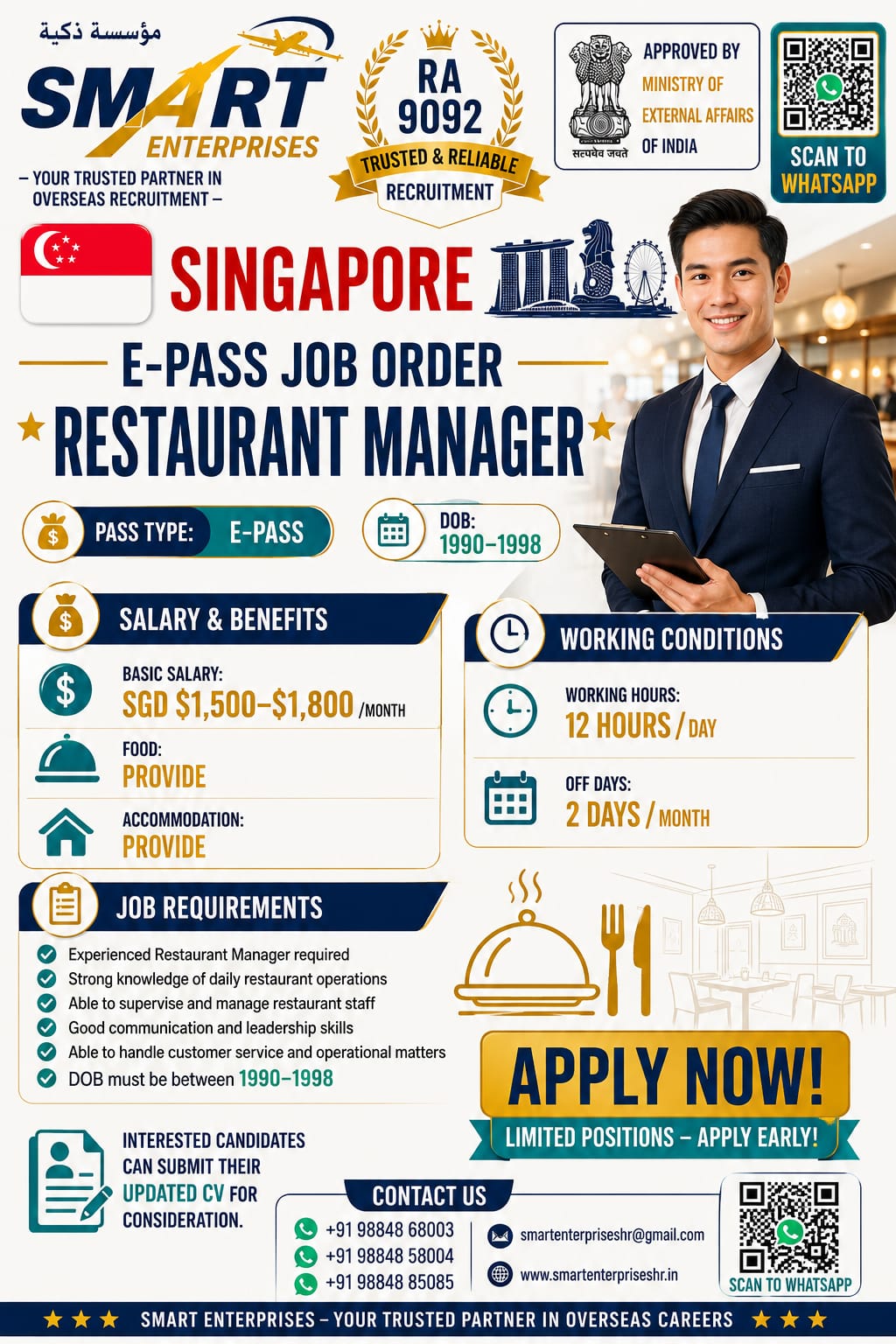 RESTAURANT MANAGER SINGAPORE