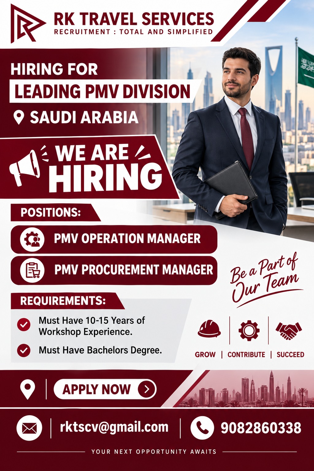 HIRING FOR LEADING PMV DIVISION Saudi Arabia