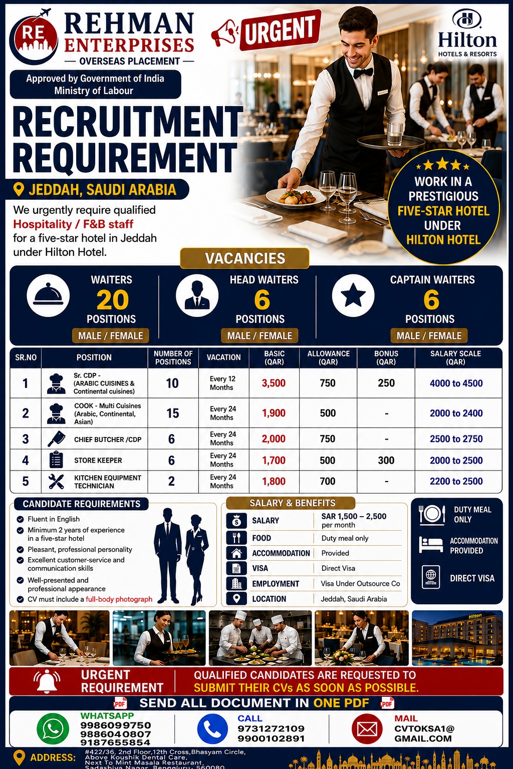 Hospitality / F&B Staff Recruitment