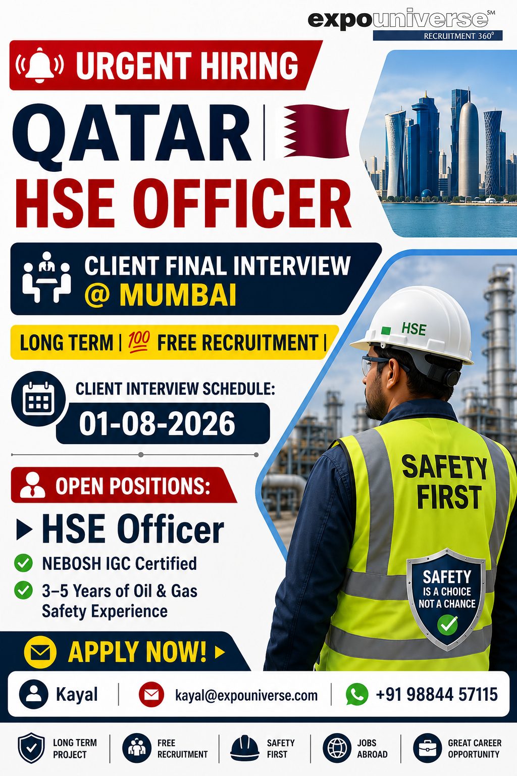 URGENT HIRING | QATAR | HSE OFFICER