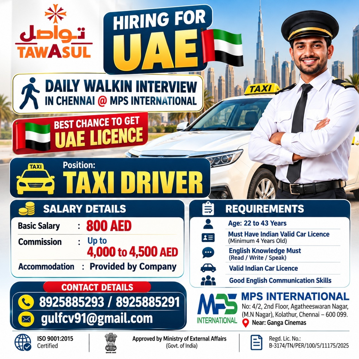 Taxi Driver - DIRECT CLIENT INTERVIEW IN CHENNAI