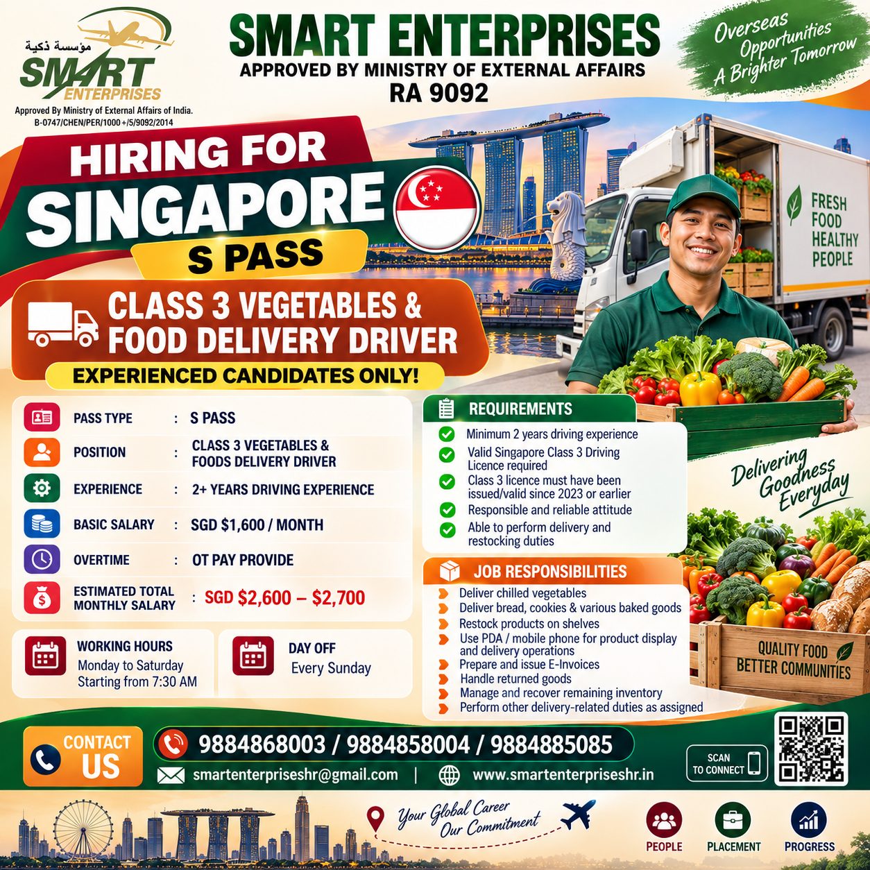 CLASS 3 VEGETABLES & FOOD DELIVERY DRIVER — smartenterpriseshr@gmail.com, SAUDI ARABIA