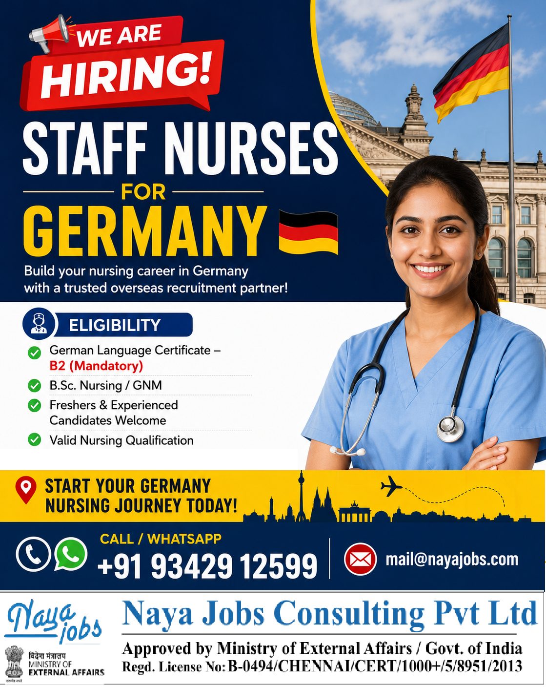 HIRING FOR GERMANY NURSES — Naya Jobs Consulting Pvt Ltd, India, India