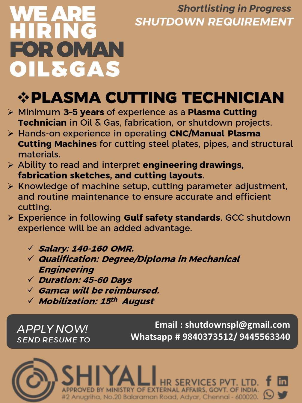 Plasma Cutting Technician