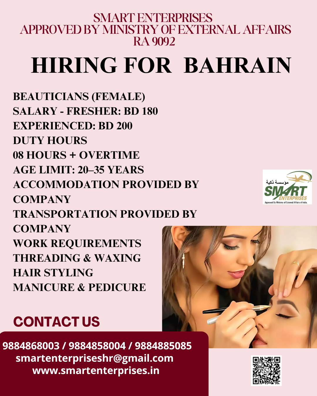 Beauticians (Female) — smartenterpriseshr@gmail.com, BAHRAIN, BAHRAIN