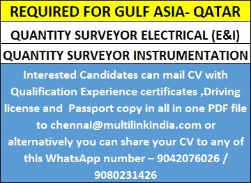 Quantity Surveyor - Electrical (E&I) / Quantity Surveyor Instrumentation