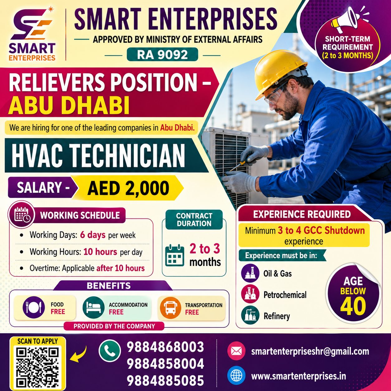 HIRING FOR HVAC TECHNICIAN