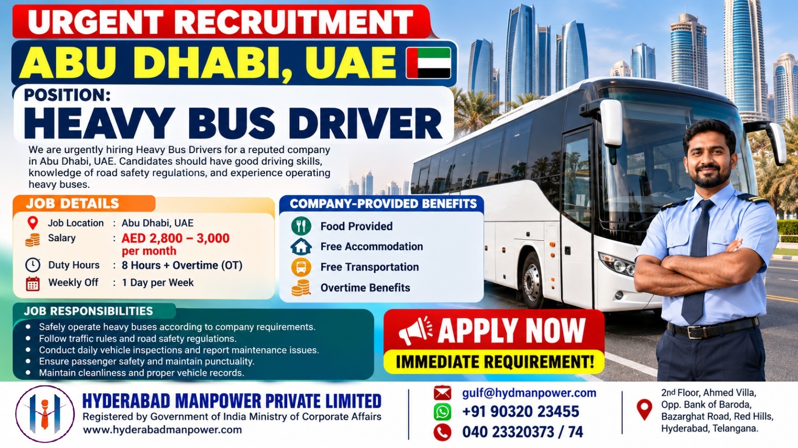 Hiring Bus Driver for UAE