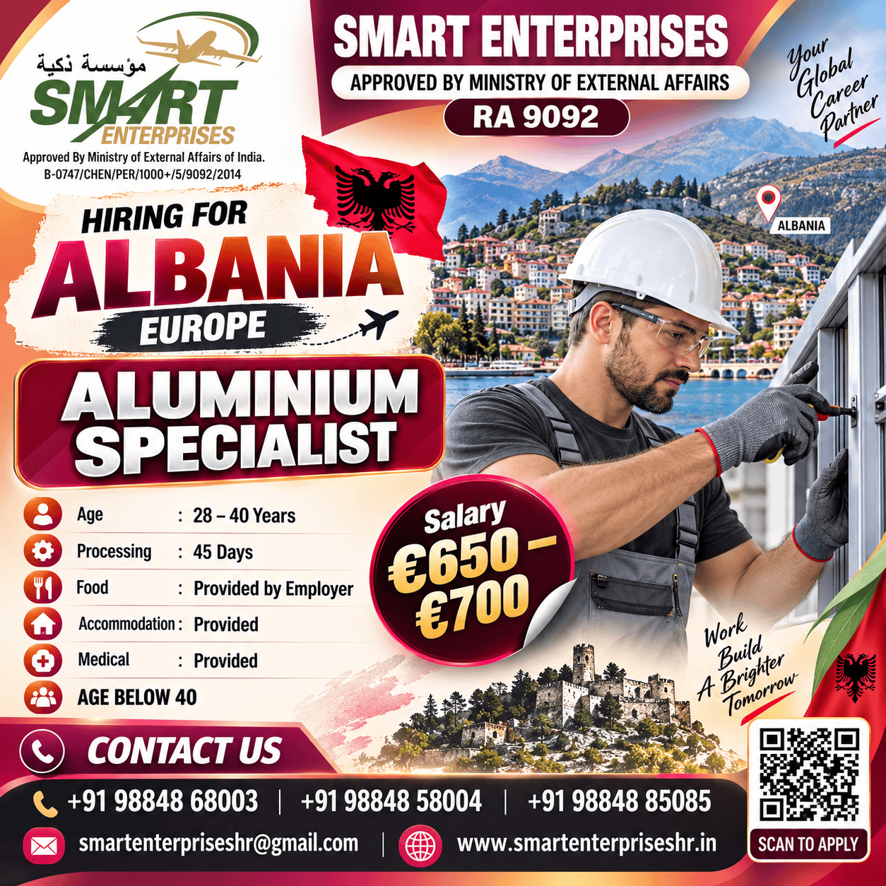 ALUMINIUM SPECIALIST — smartenterpriseshr@gmail.com, ALBANIA
