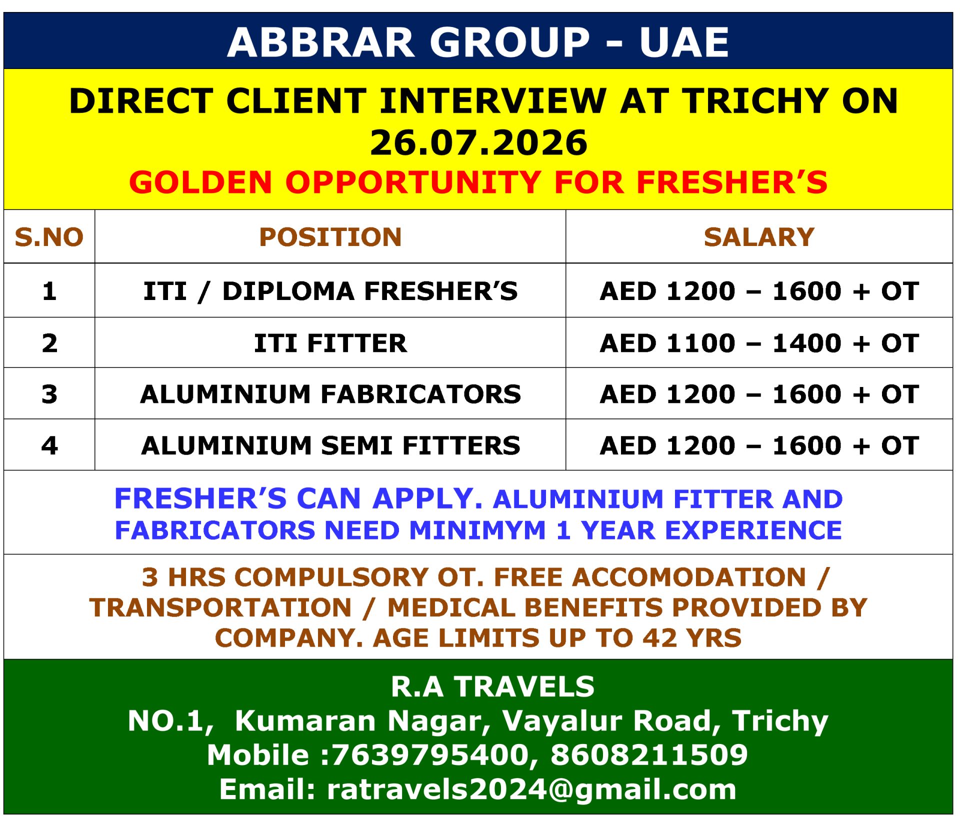 ABBRAR GROUP - UAE — R.A Travels, DUBAI, DUBAI