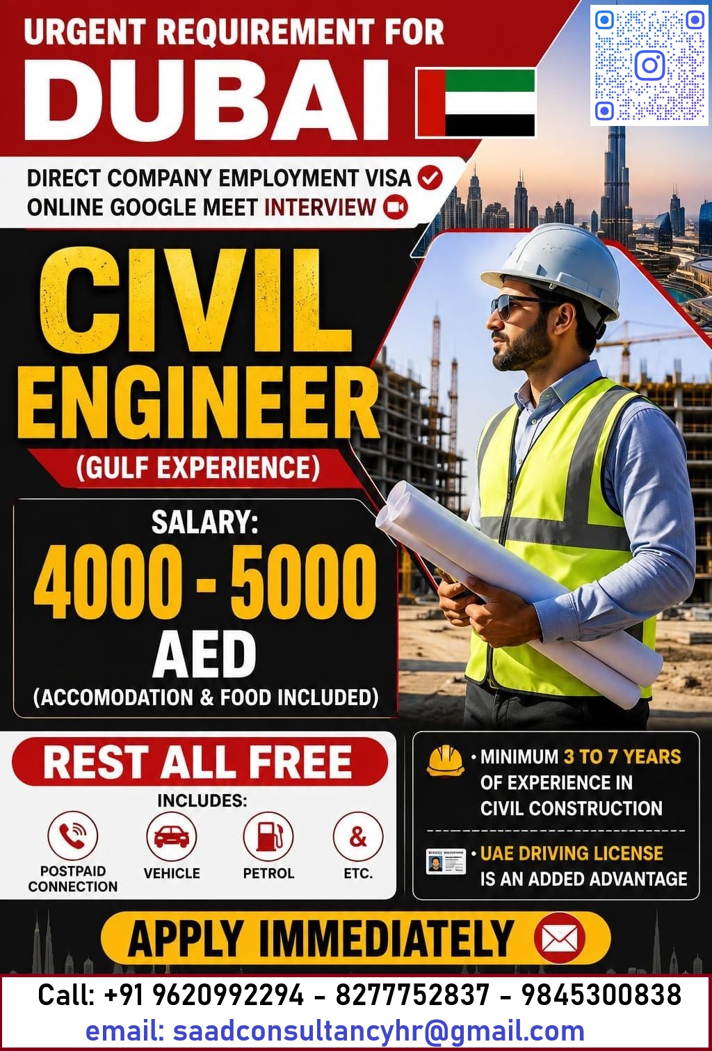 HIRING FOR CIVIL ENGINEER