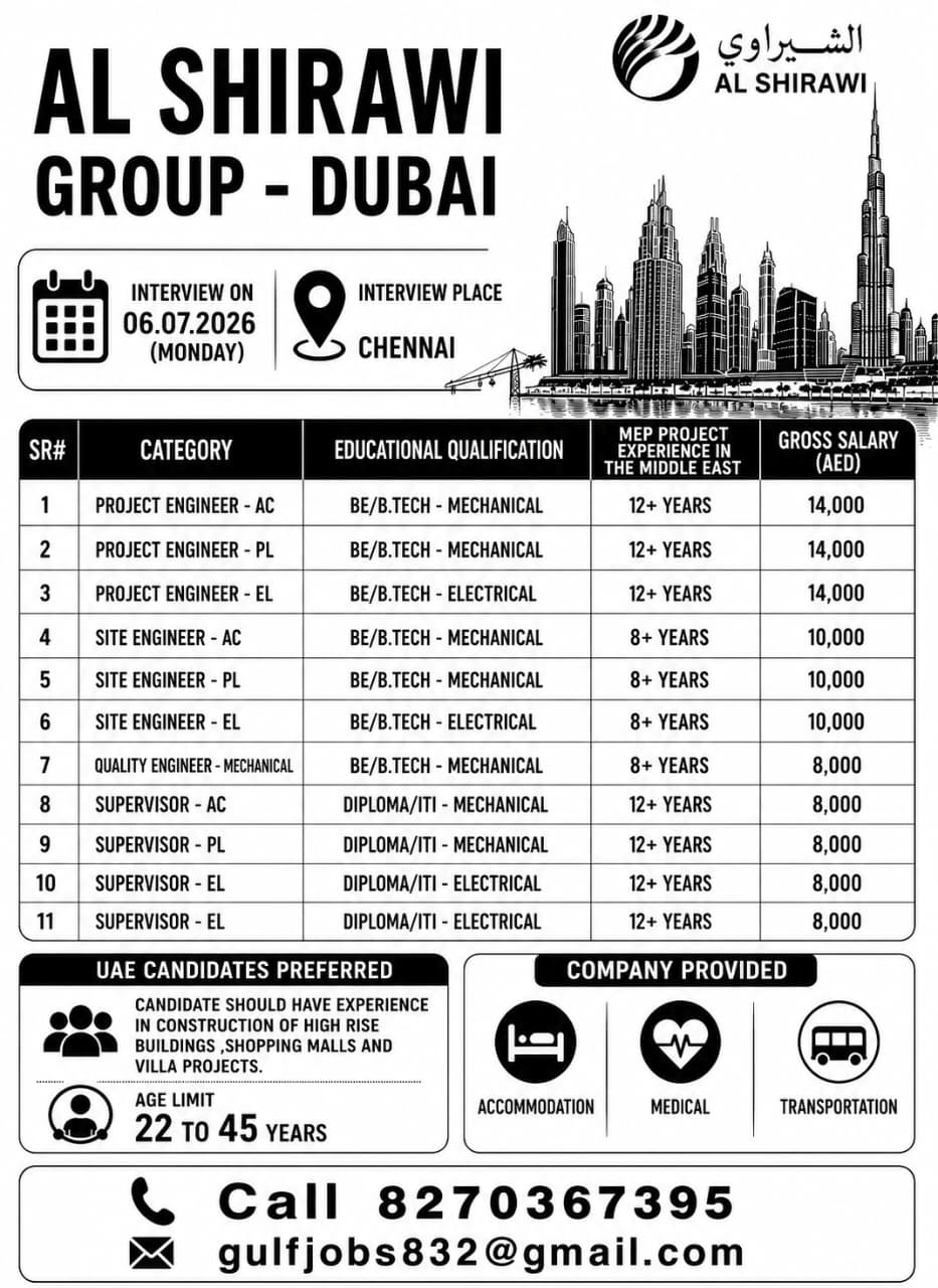 Planning Engineer, QA QC Engineer — VG TRAVELS, Dubai, Dubai