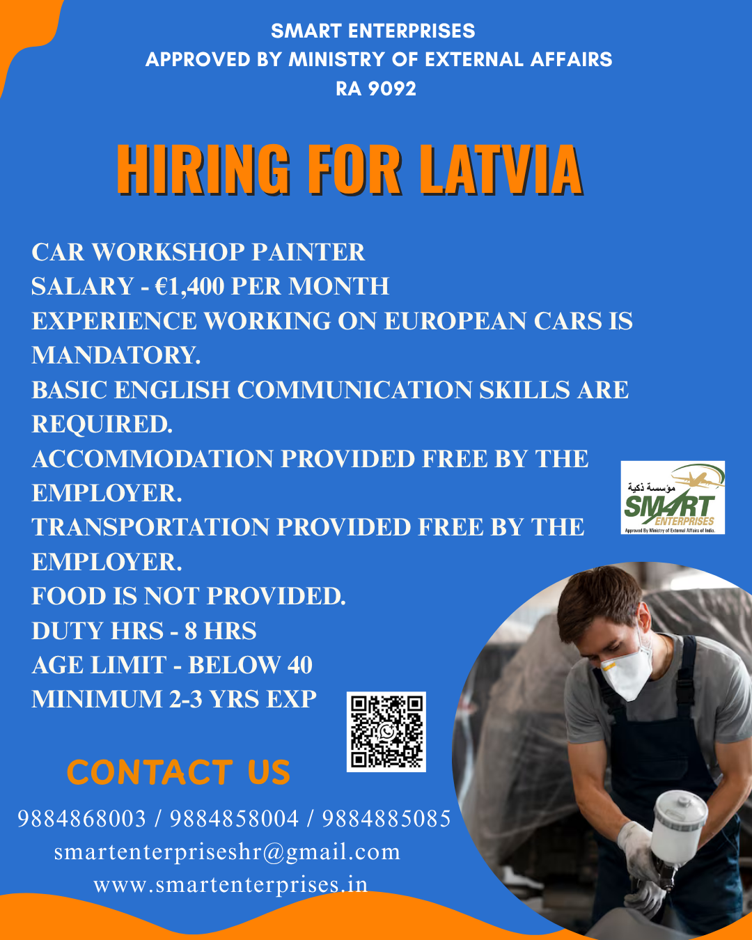 Car Workshop Painter — smartenterpriseshr@gmail.com, LATVIA, LATVIA