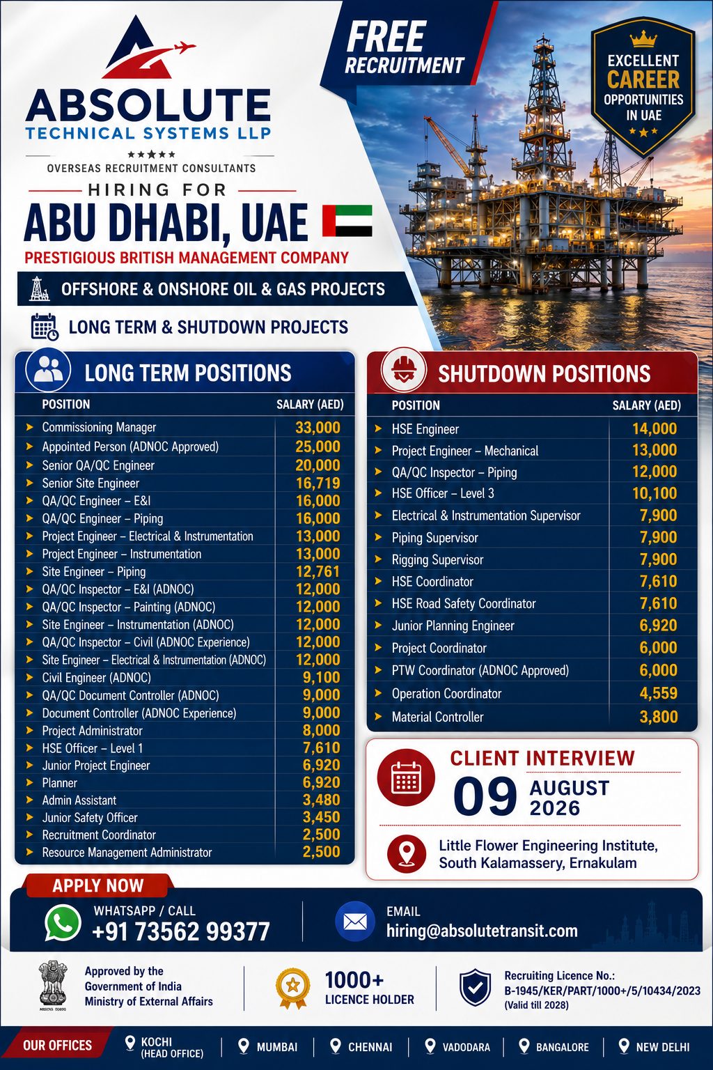 British Management Company - Oil & Gas Projects - Abu Dhabi, UAE