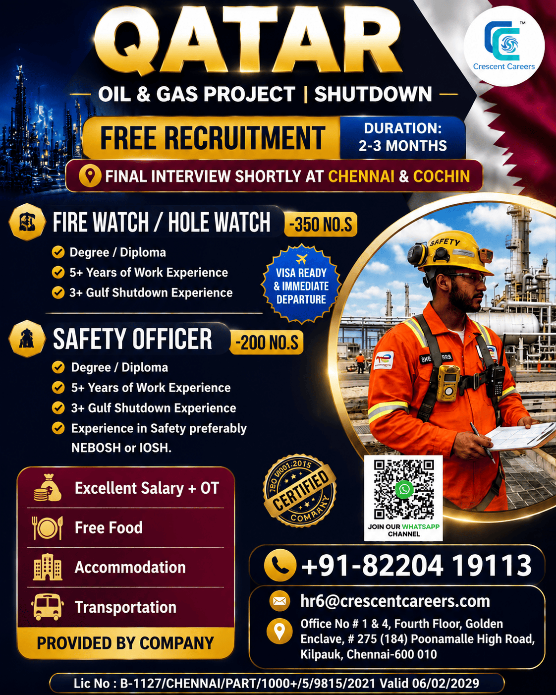 🚨 Immediate Hiring for Qatar – Oil & Gas Shutdown Project 🇶🇦