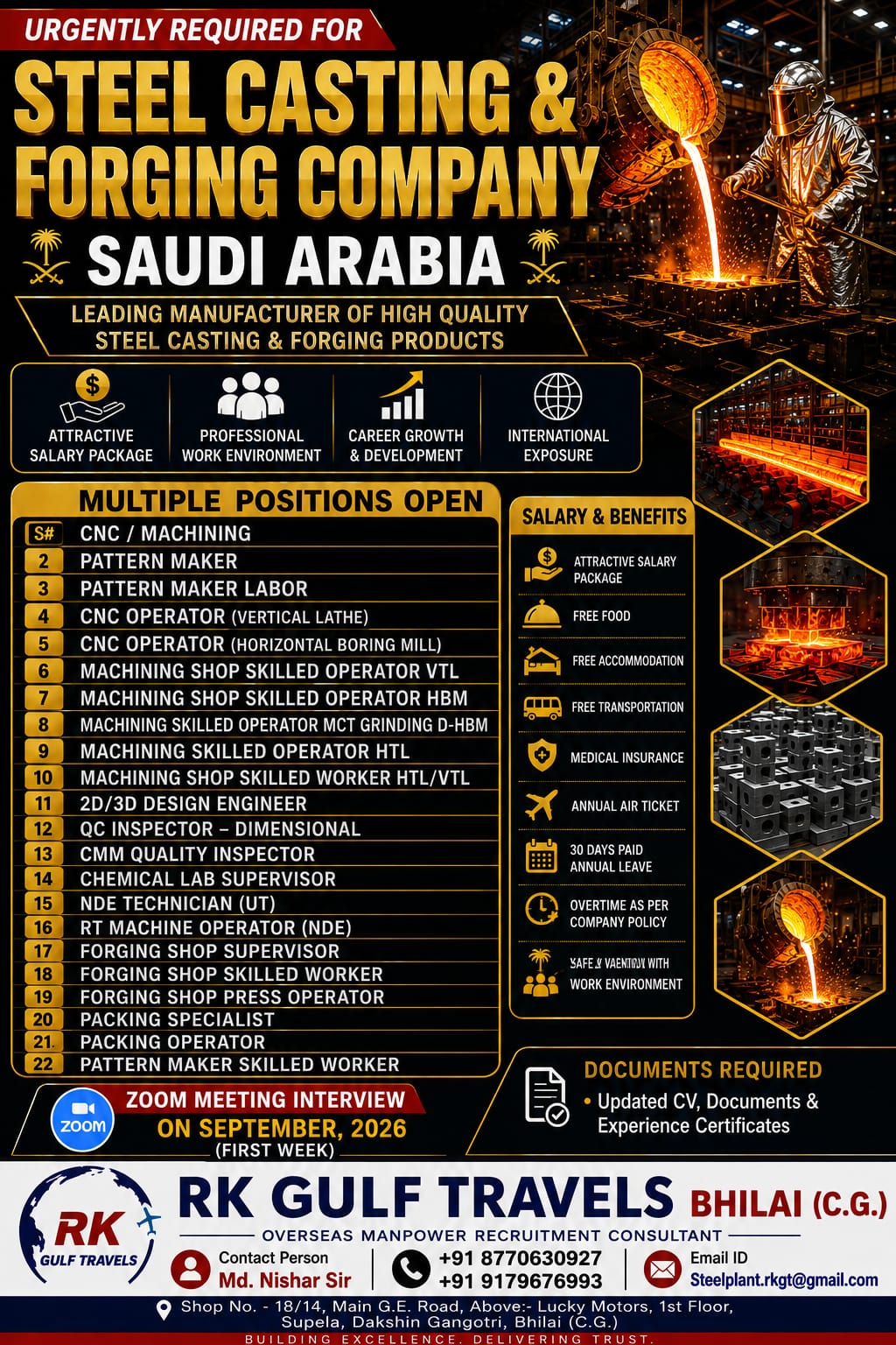 BUILD YOUR CAREER IN STEEL INDUSTRY, SAUDI ARABIA