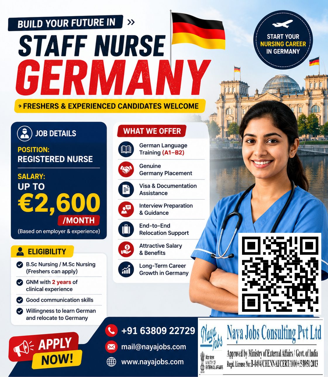 STAFF NURSE JOB OPPORTUNITY IN GERMANY — Naya Jobs Consulting Pvt Ltd, India, India