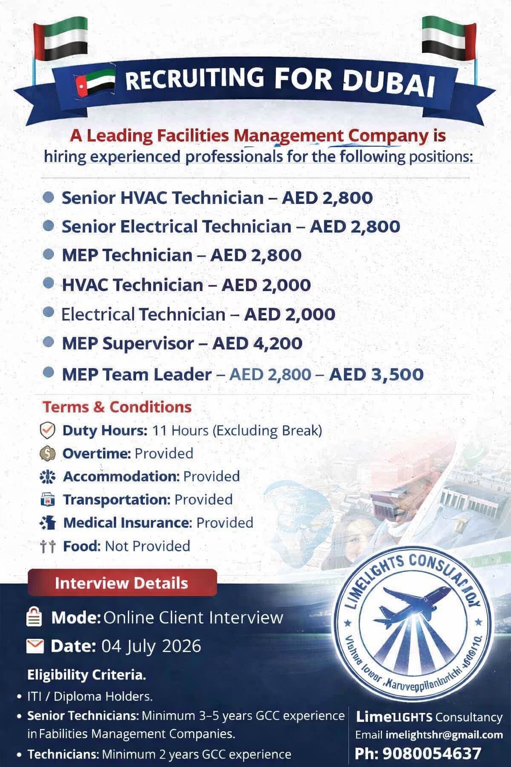 Recruiting for Dubai - Facilities Management Company — Limelights consultant, UAE
