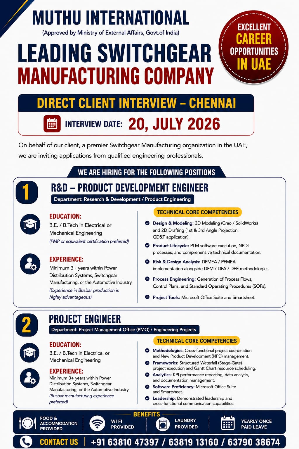 Switch gear company — MUTHU INTERNATIONAL, UAE, UAE