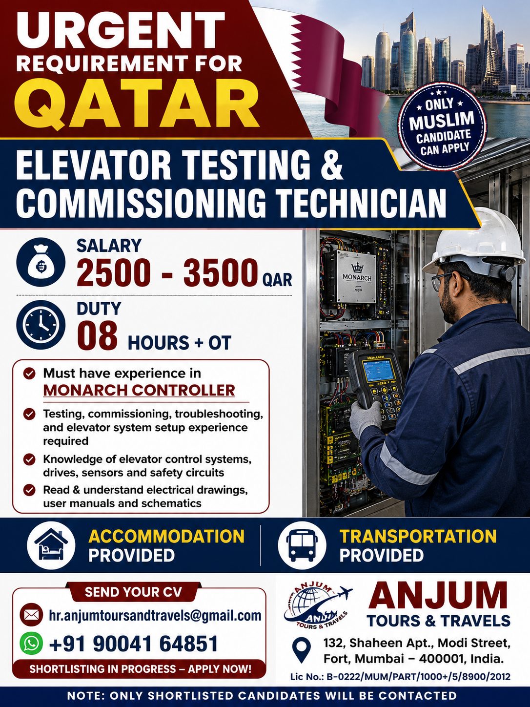 Elevator Testing & Commissioning Technician