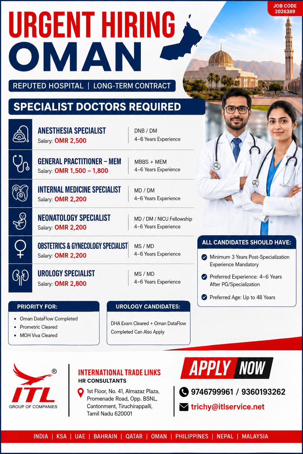 Specialist Doctors Required