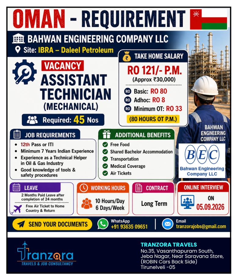 OMAN - MECHANICAL TECHNICIAN