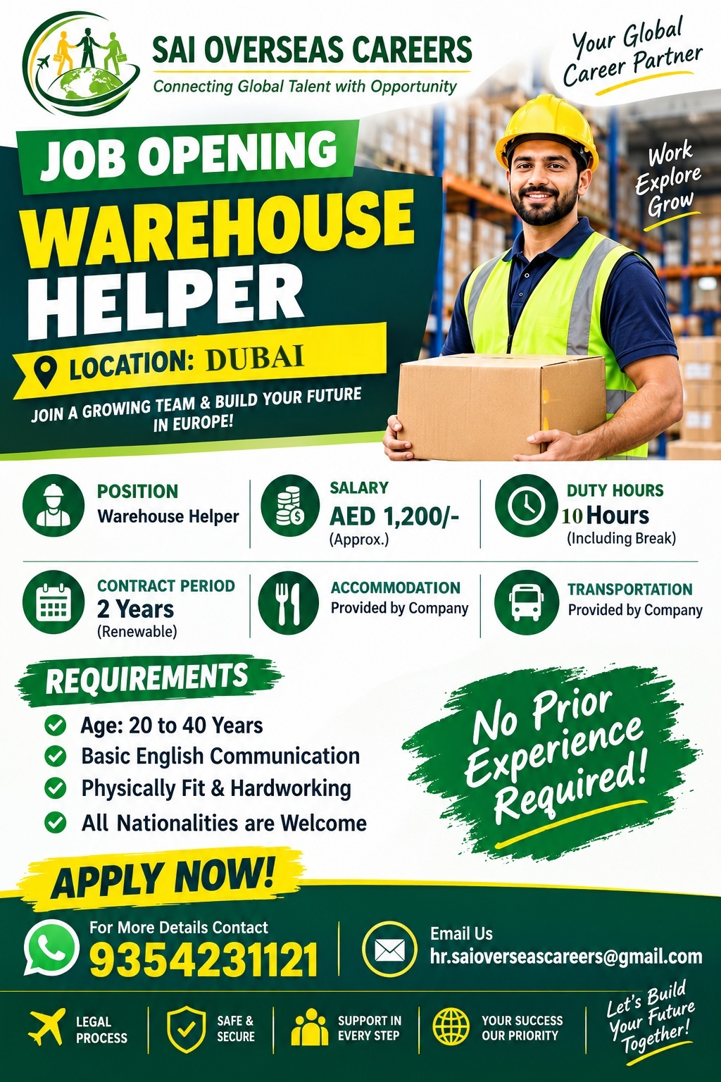 URGENT JOB OPENING – WAREHOUSE HELPERS | UAE