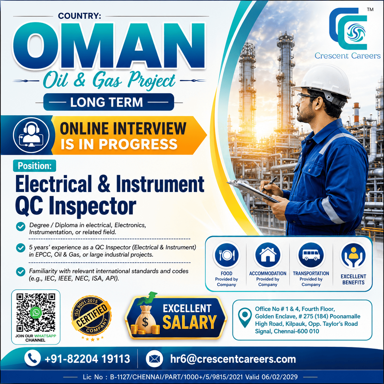 Electrical & Instrument QC Inspector