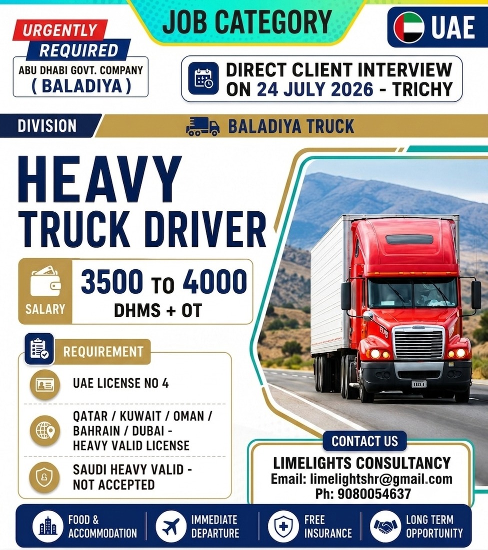 Heavy Truck Driver — Limelights consultant, UAE, UAE